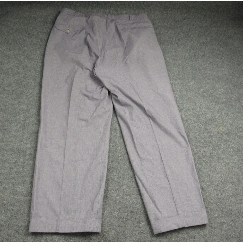 Vintage Cross Creek Pants Men 37x28 Cuffed Micro Houndstooth Pleated Made in USA